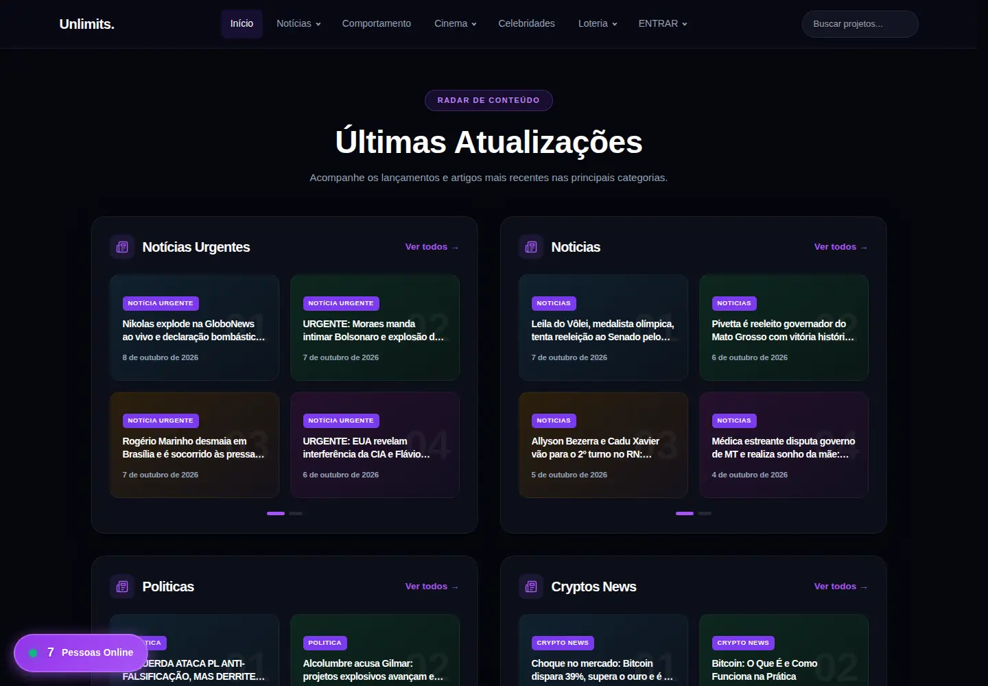 Captured homepage of unlimits.com.br in the current scan