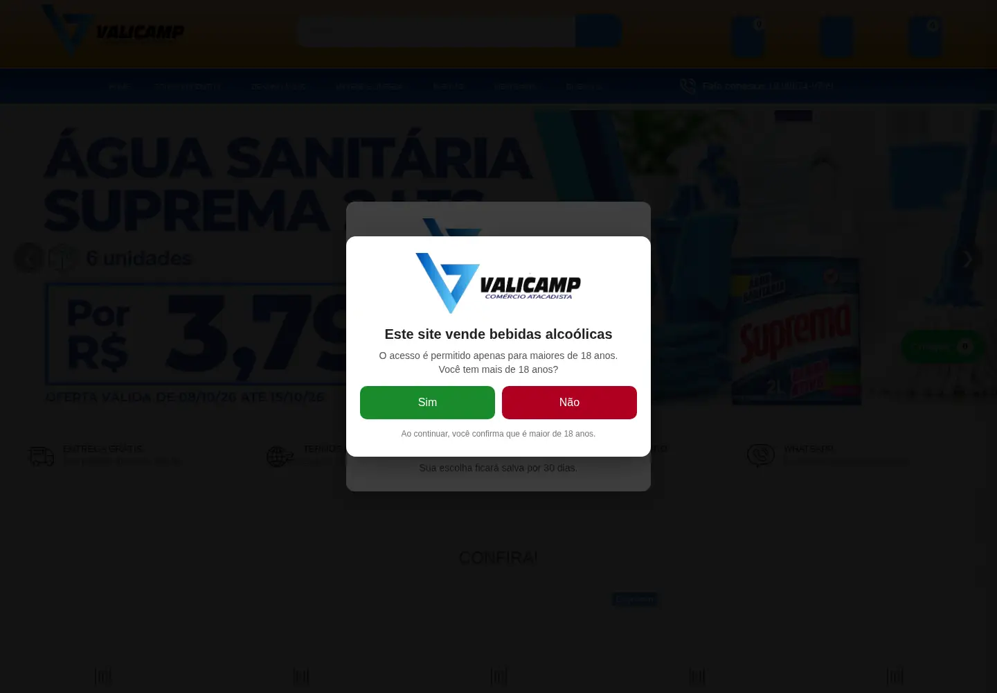 Screenshot of valicamp.com.br