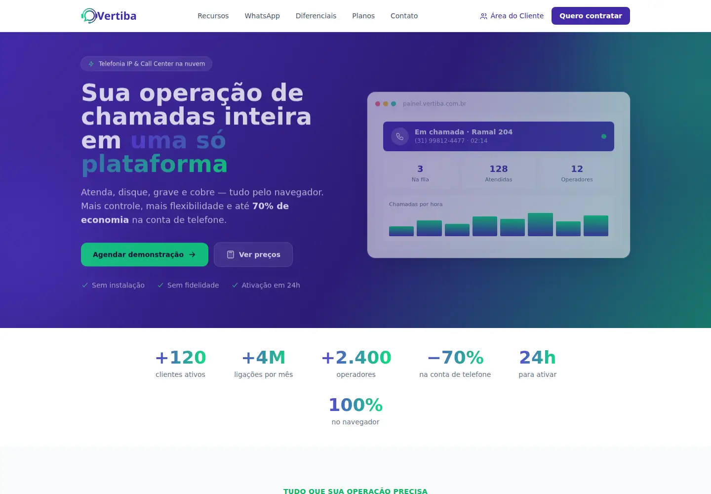 Captured homepage of vertiba.com.br in the current scan