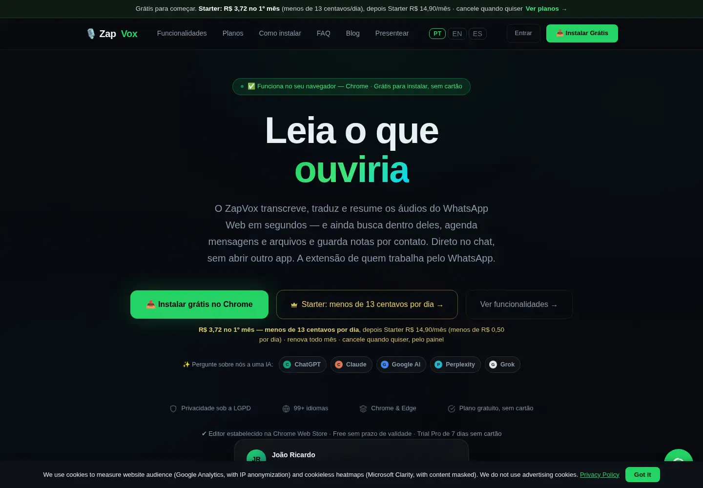 Screenshot of zapvoxia.com.br