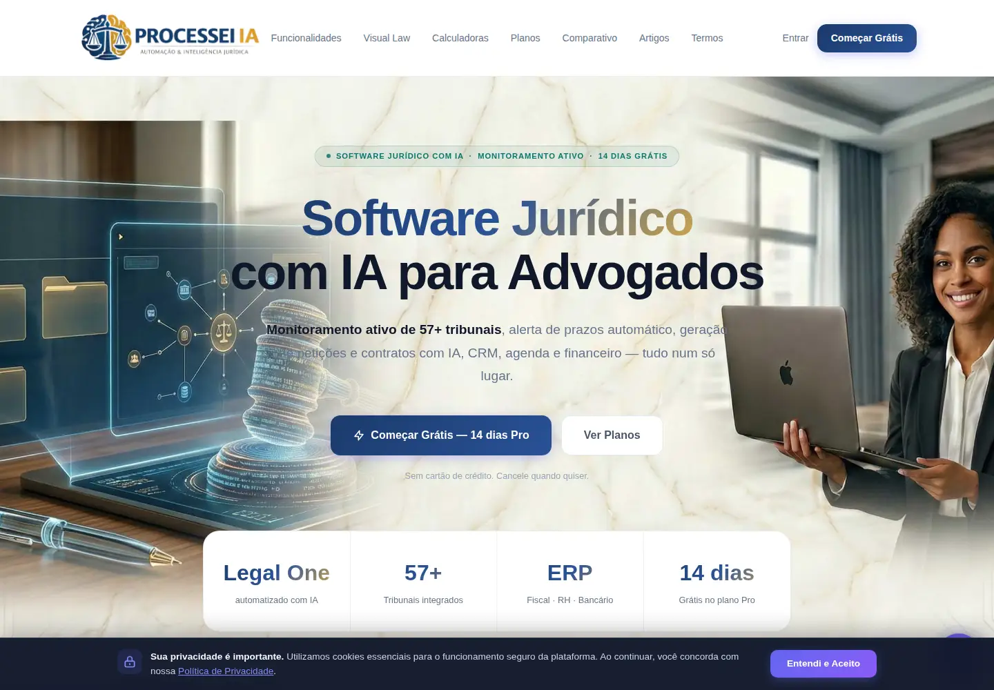 Captured homepage of processei.ia.br in the current scan