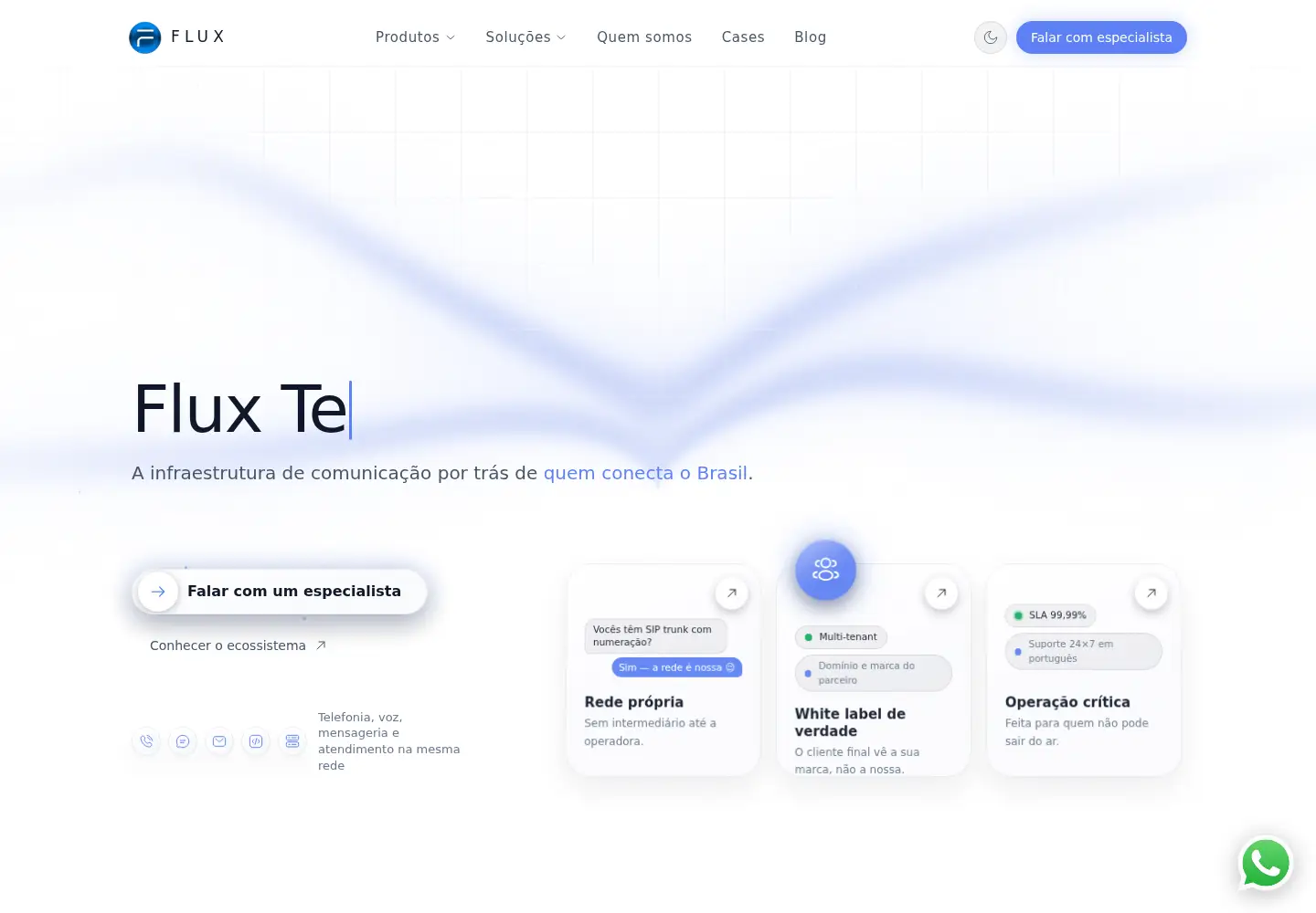 Captured homepage of flux.net.br in the current scan