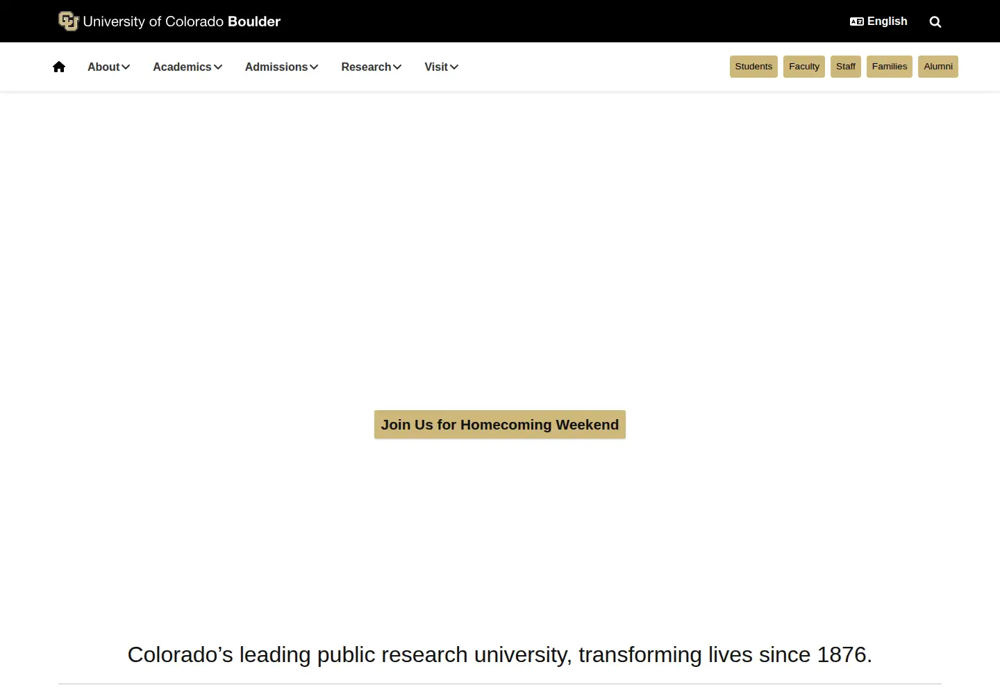Screenshot of colorado.edu