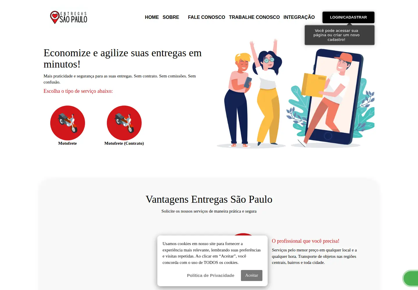 Captured homepage of entregassaopaulo.tec.br in the current scan