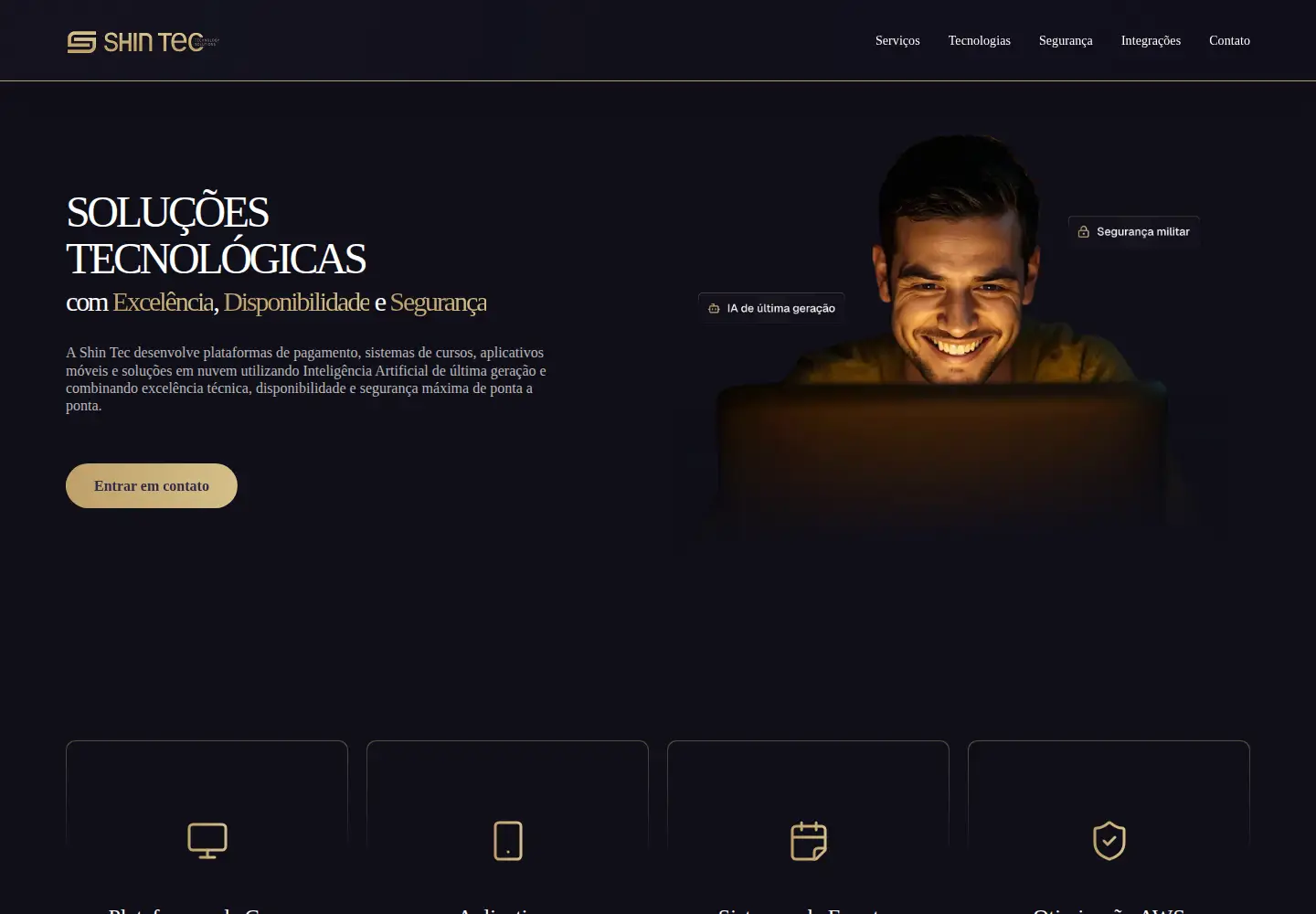 Captured homepage of shin.tec.br in the current scan