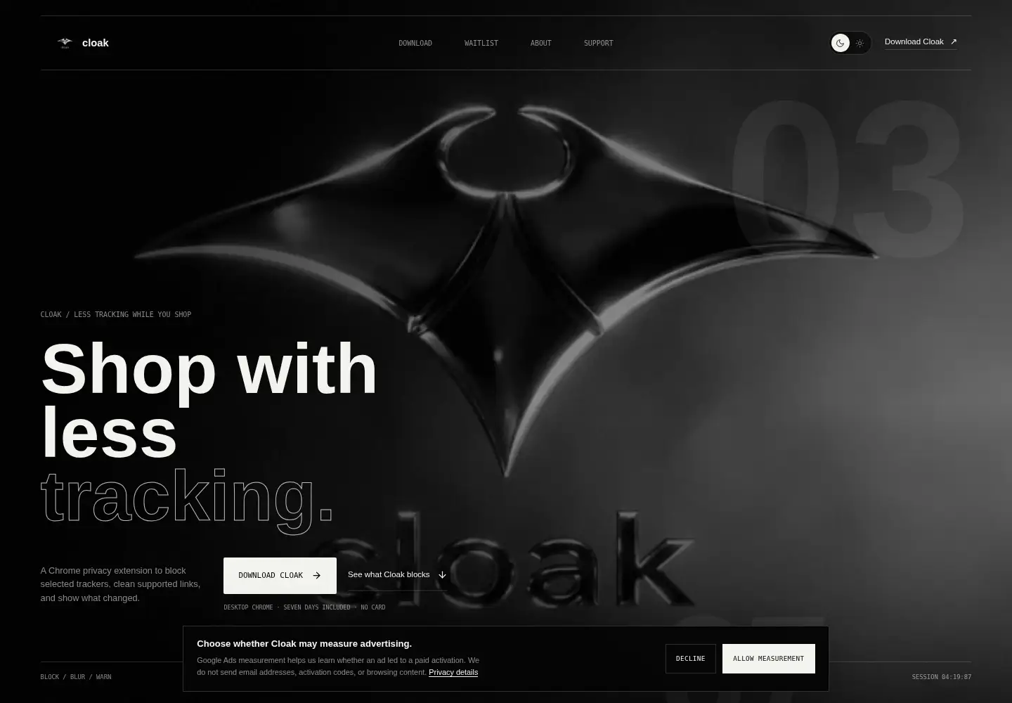 Screenshot of cloak.build