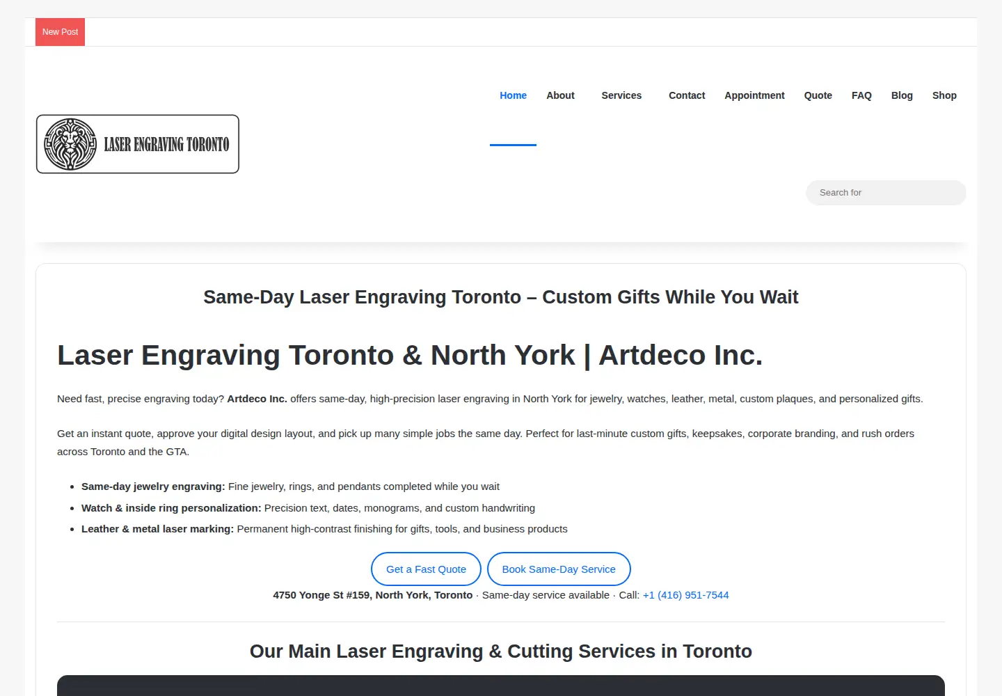 Screenshot of artdecoinc.ca
