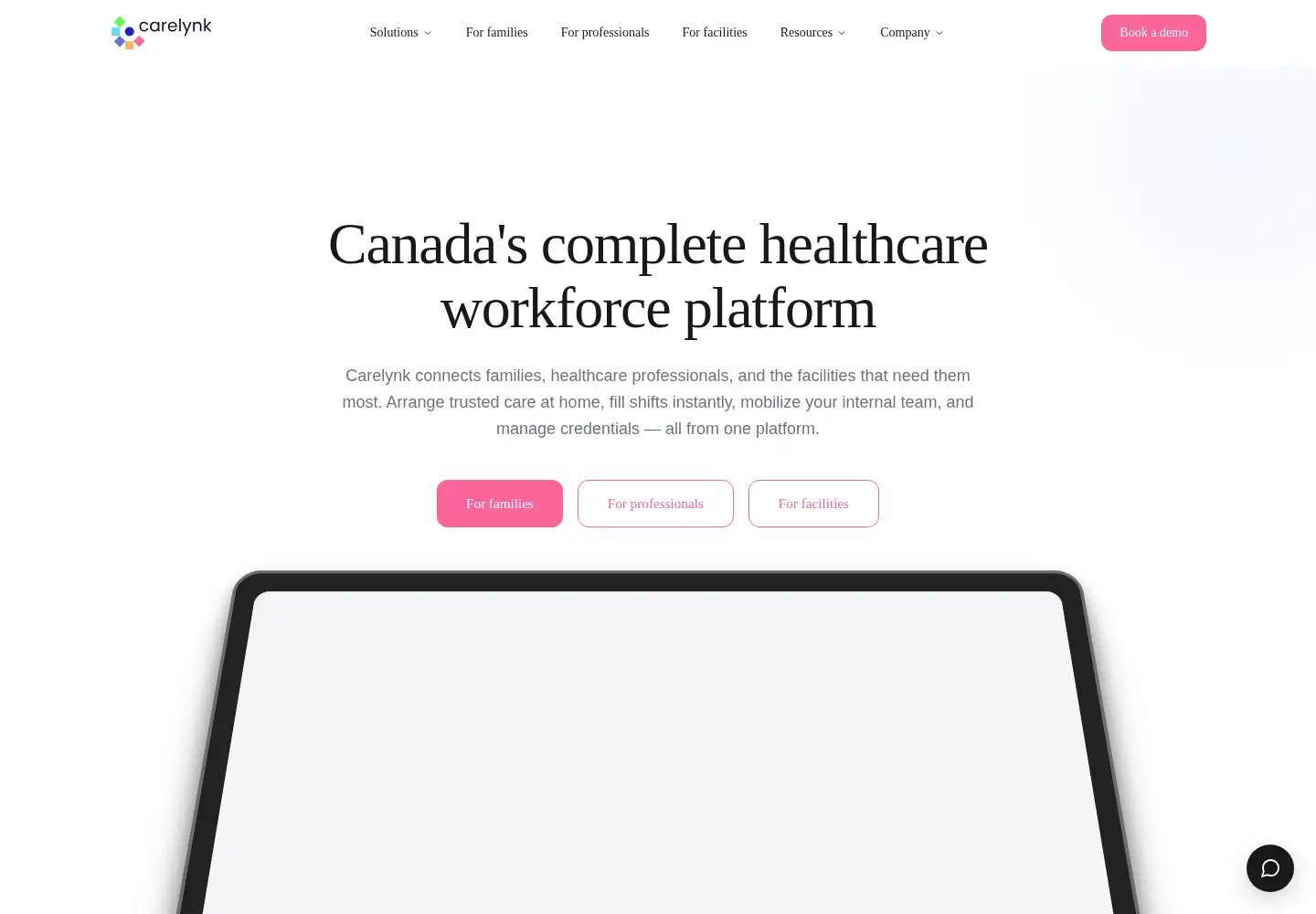 Captured homepage of carelynk.ca in the current scan