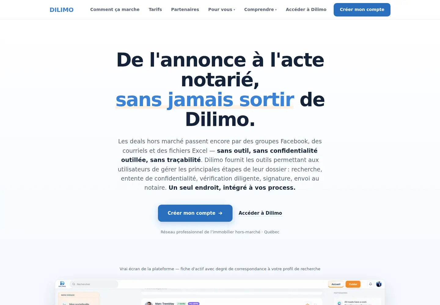 Screenshot of dilimo.ca