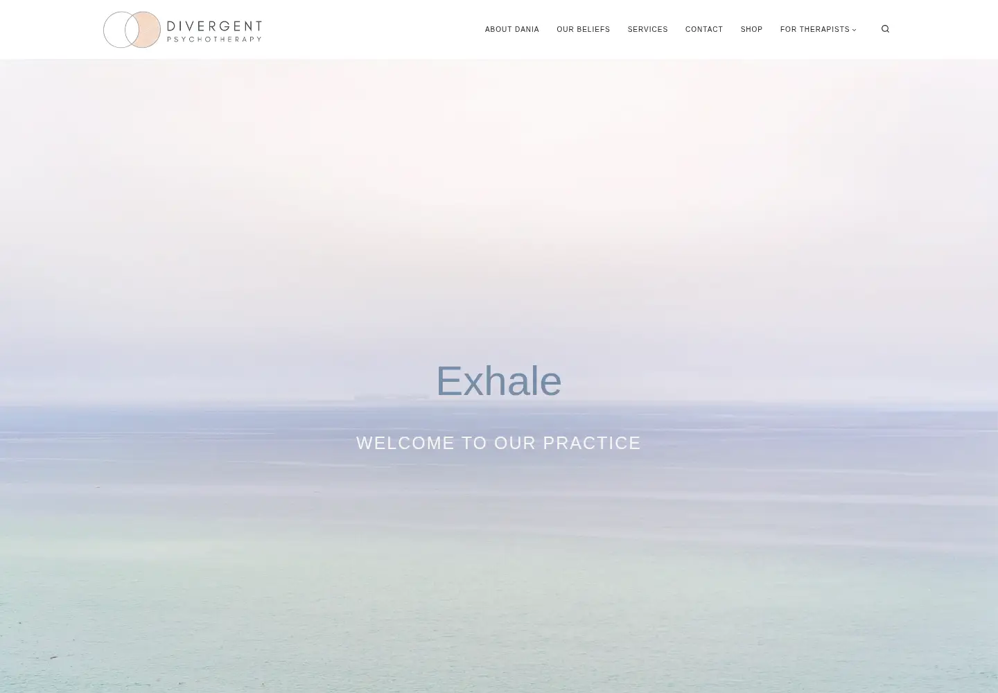 Captured homepage of divergentpsychotherapy.ca in the current scan