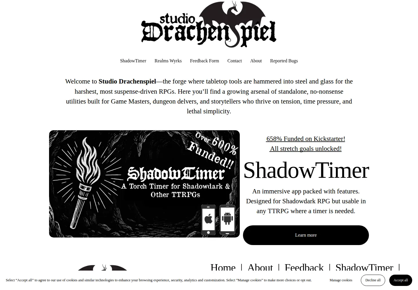 Captured homepage of drachenspiel.ca in the current scan