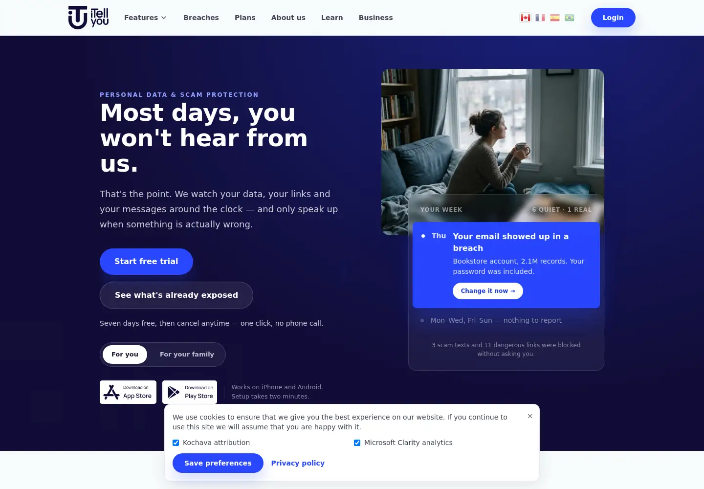 Screenshot of itellyou.ca