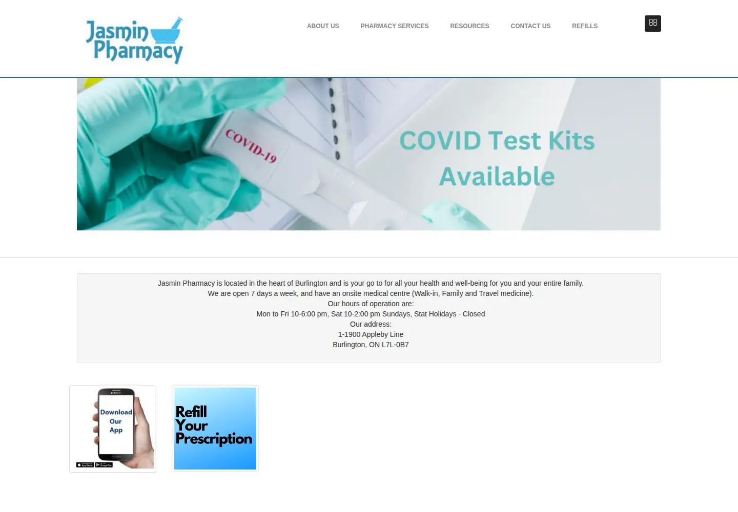 Screenshot of jasminpharmacymedical.ca