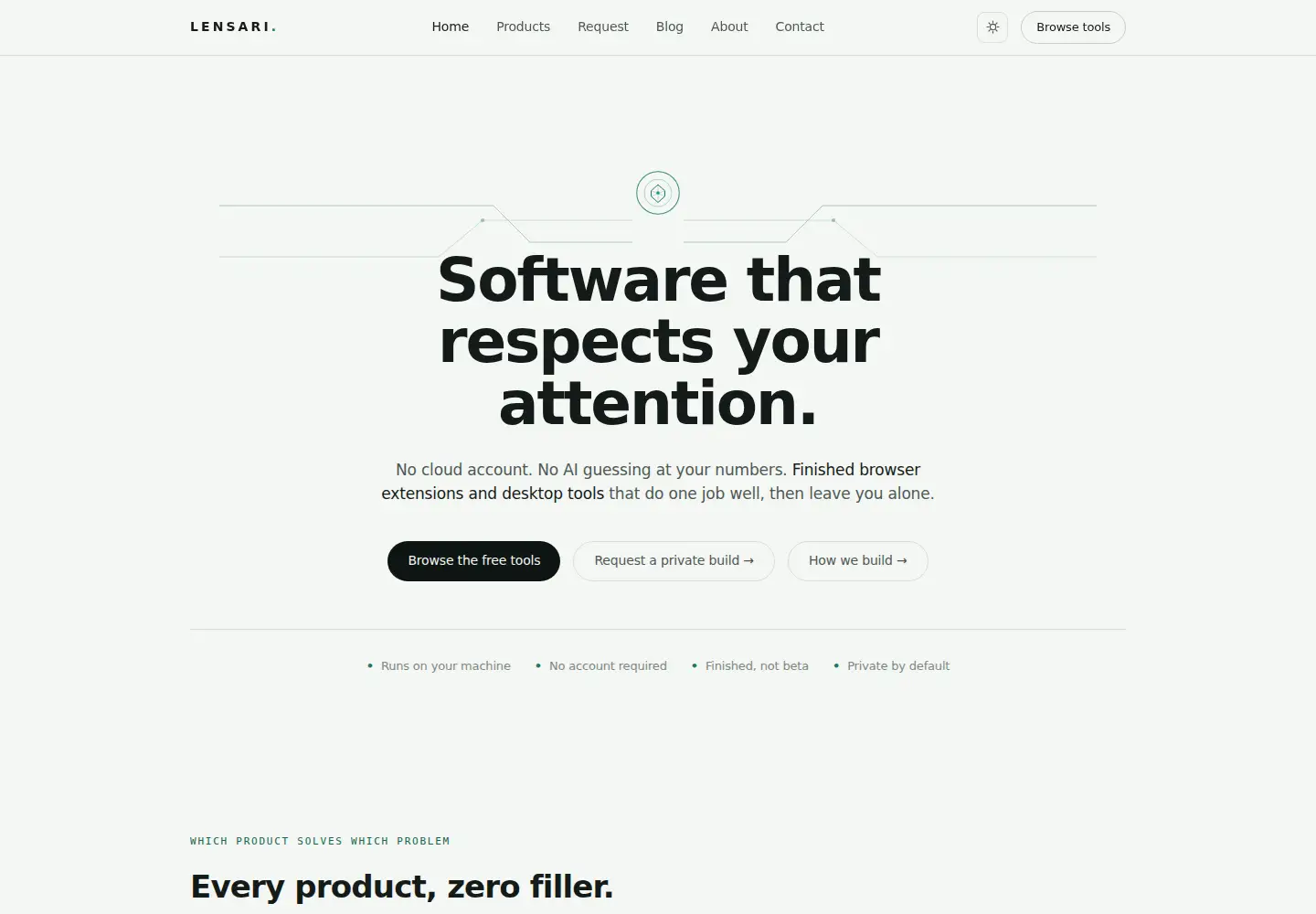 Captured homepage of lensari.ca in the current scan
