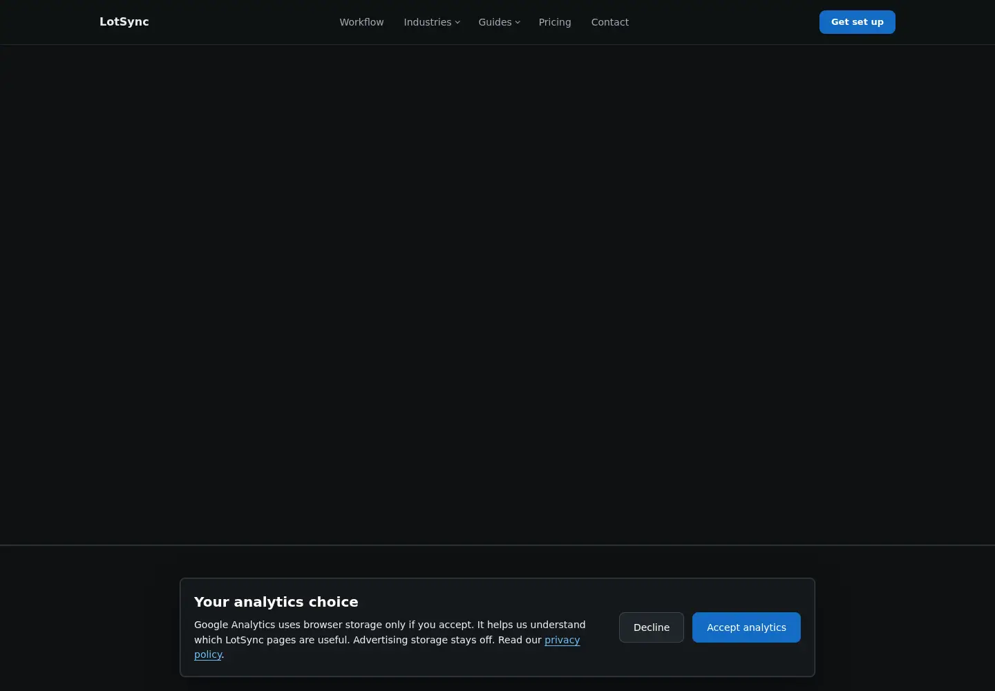 Screenshot of lotsync.ca