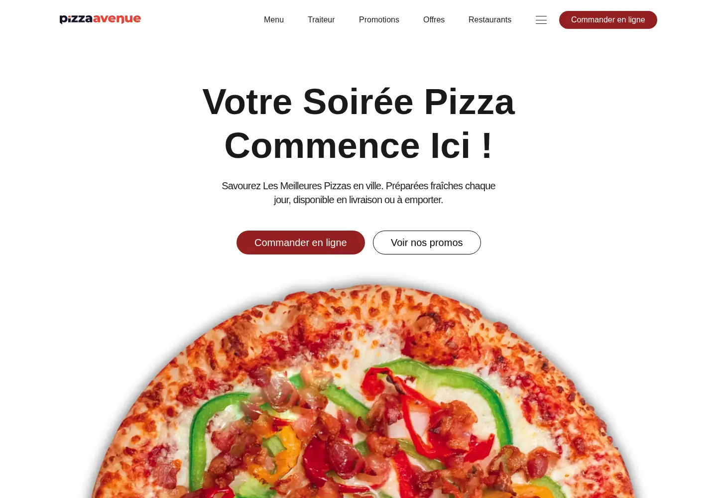 Screenshot of pizzaavenue.ca