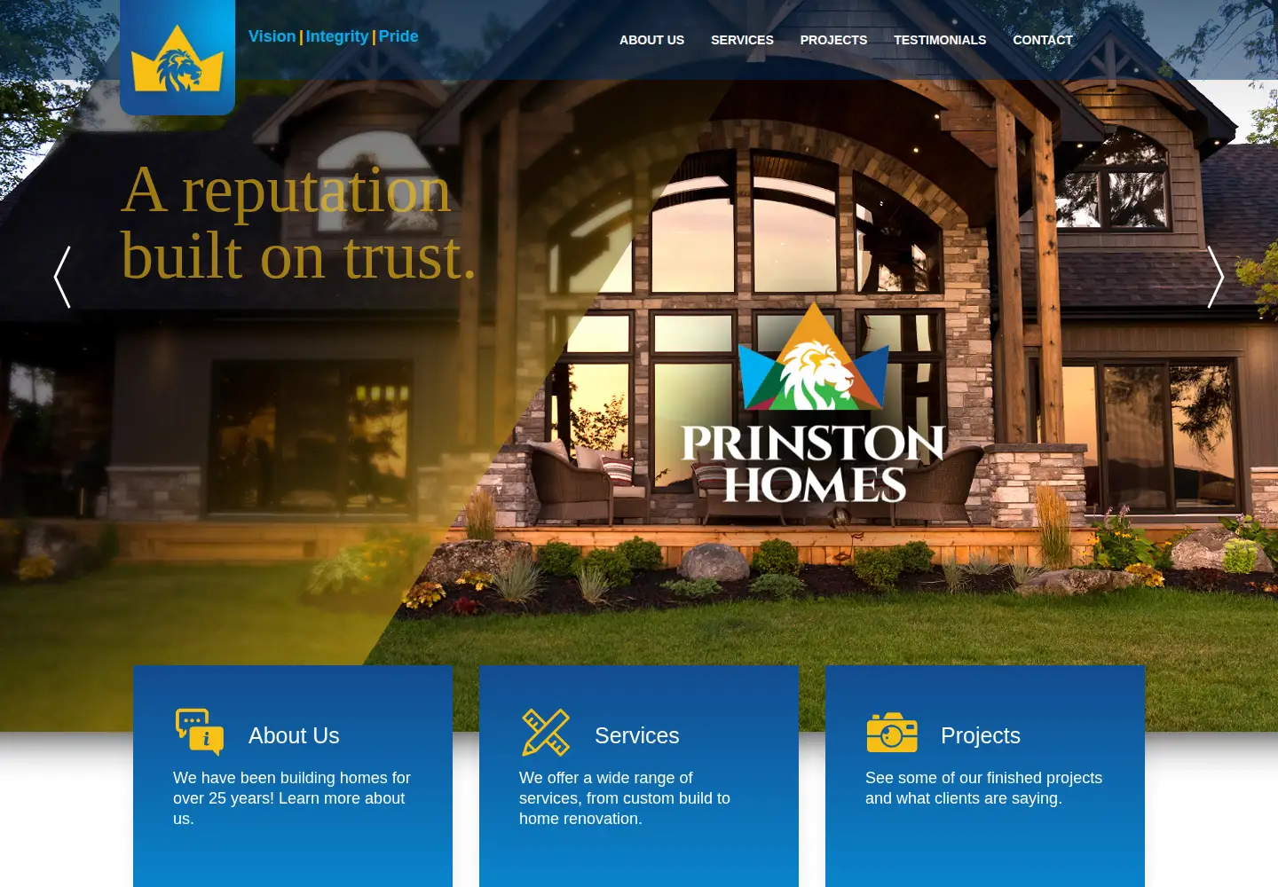 Screenshot of prinstonhomes.ca