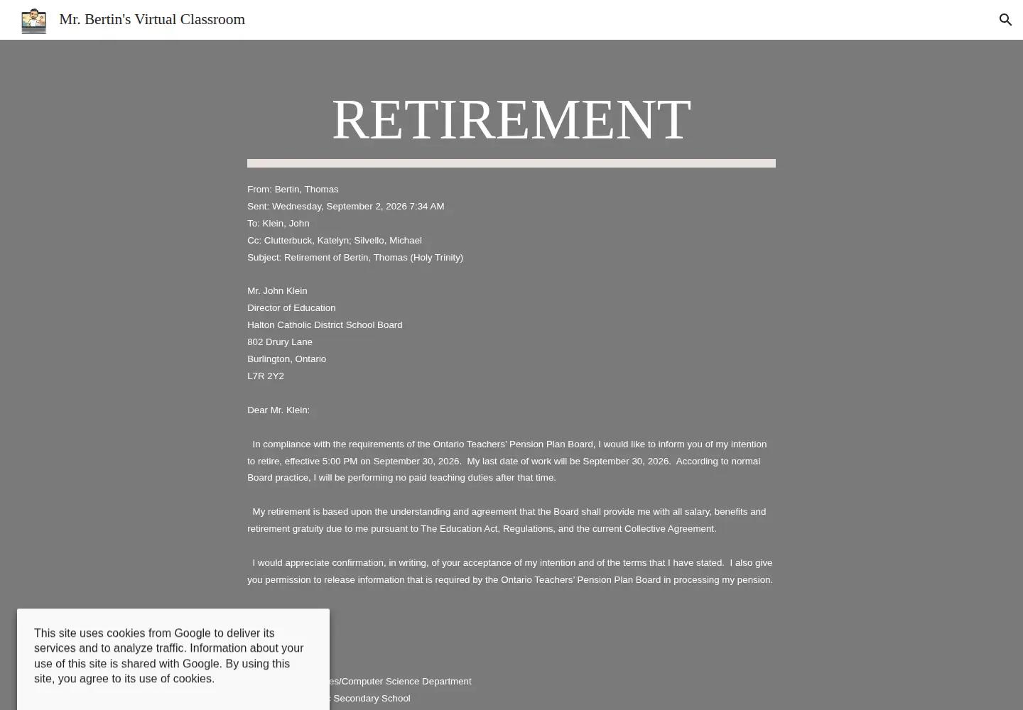Screenshot of tombertin.ca