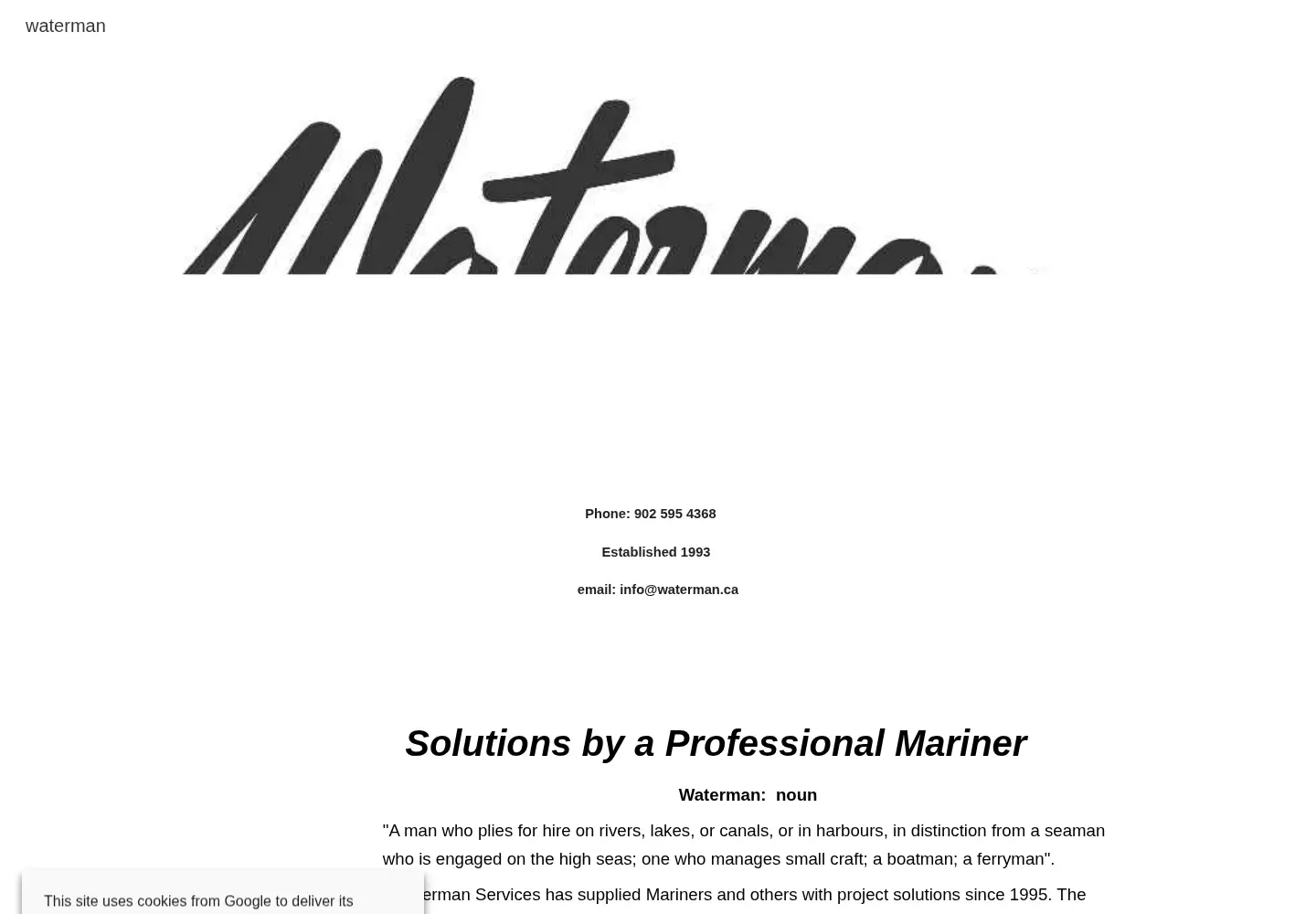 Screenshot of waterman.ca