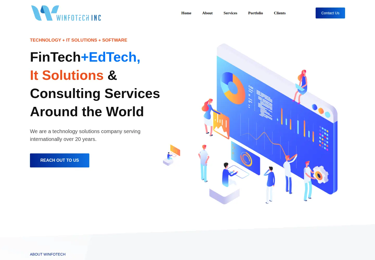 Captured homepage of winfotech.ca in the current scan