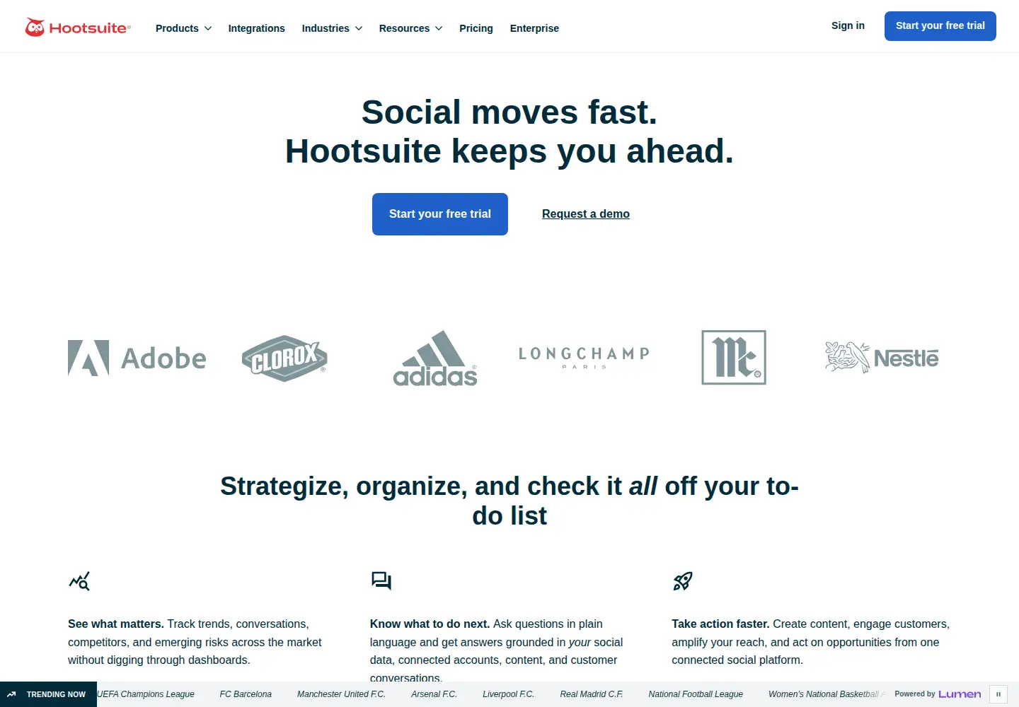 Screenshot of hootsuite.com