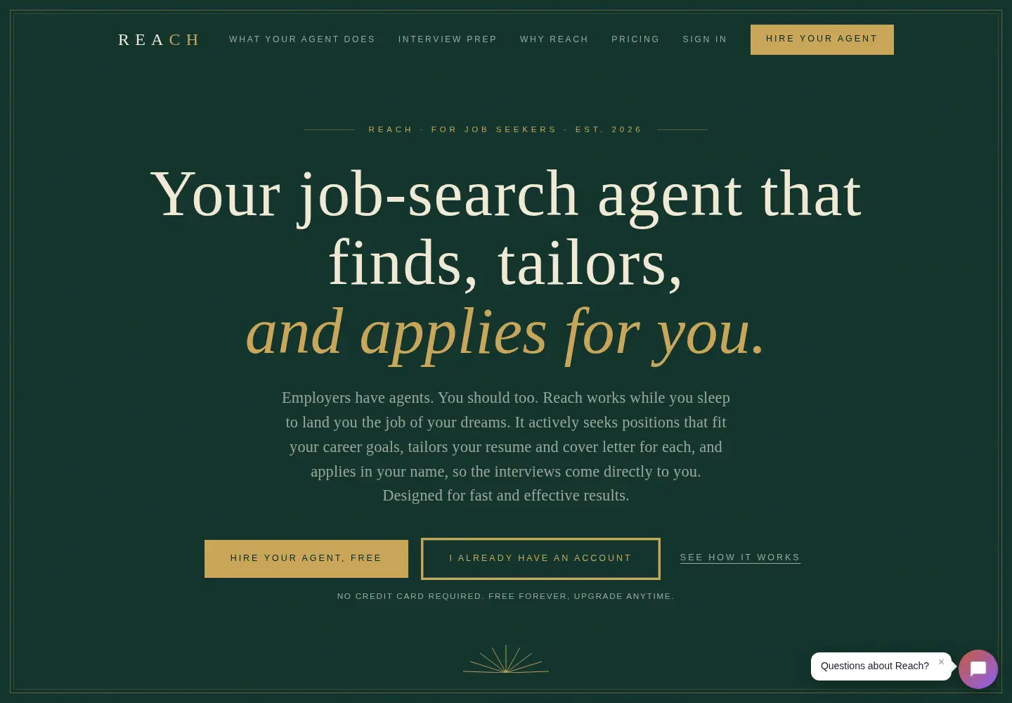 Screenshot of reach.careers
