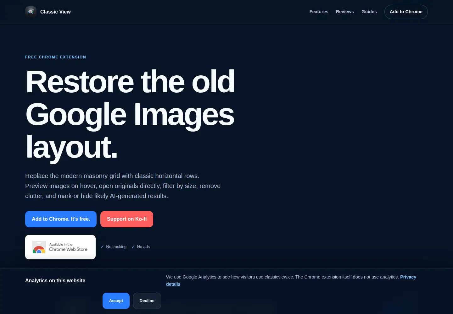 Screenshot of classicview.cc