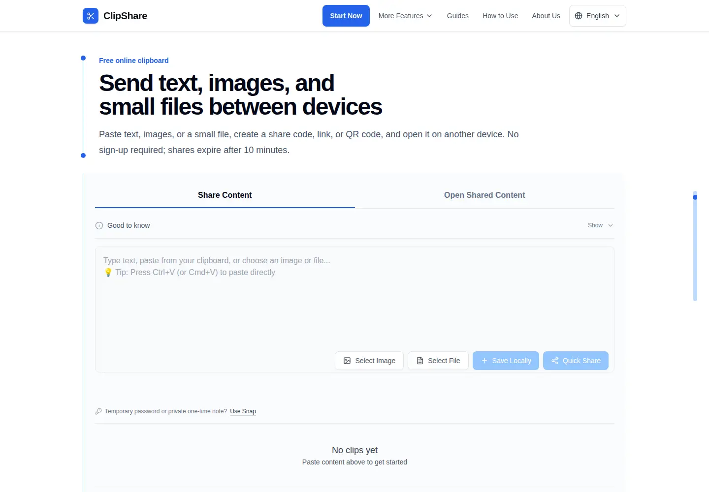 Screenshot of clipshare.cc