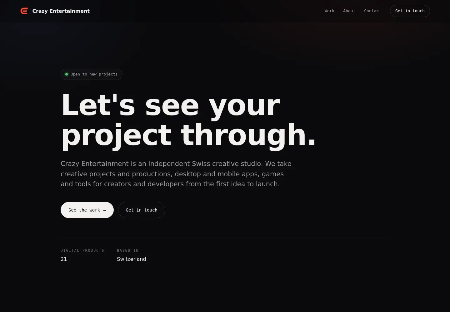 Screenshot of crazyentertainment.ch