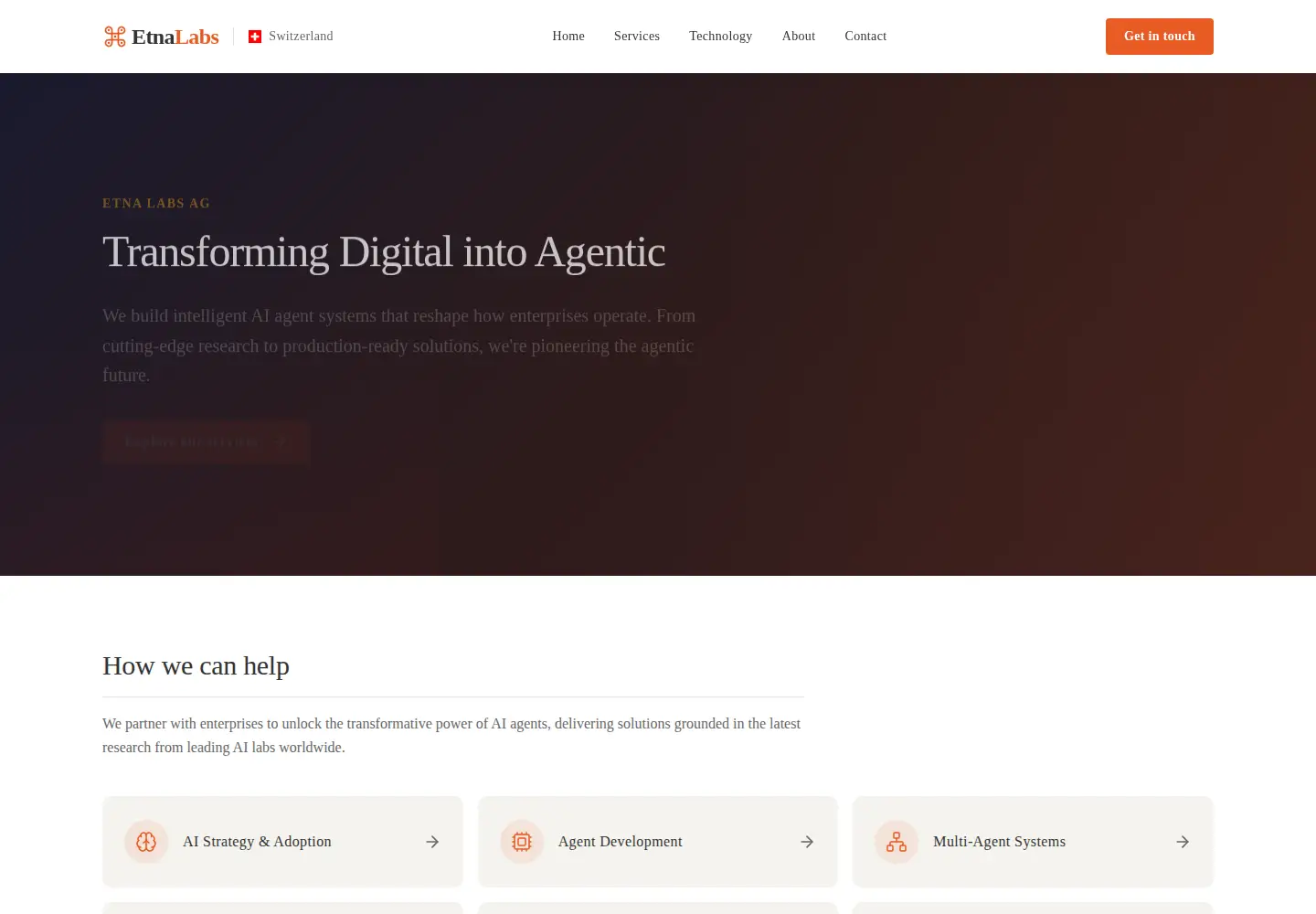 Screenshot of etnalabs.ch