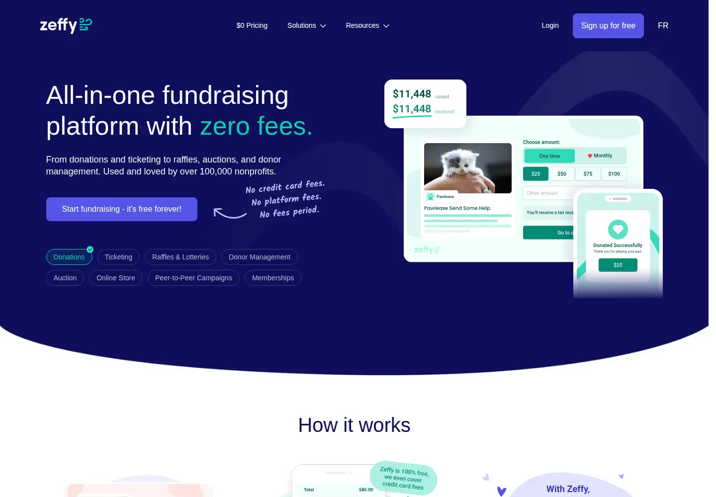 Screenshot of zeffy.com