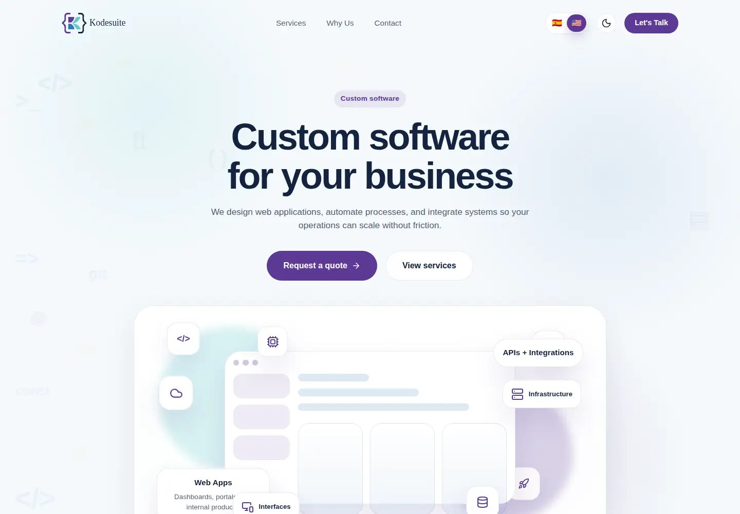 Screenshot of kodesuite.cloud