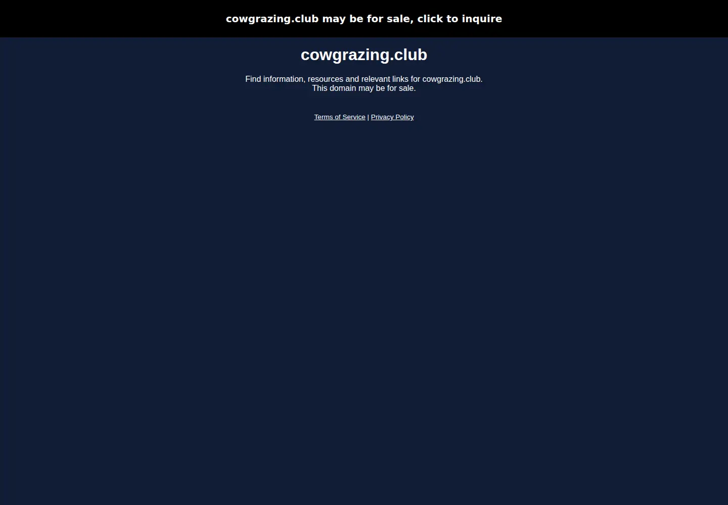 Captured homepage of cowgrazing.club in the current scan