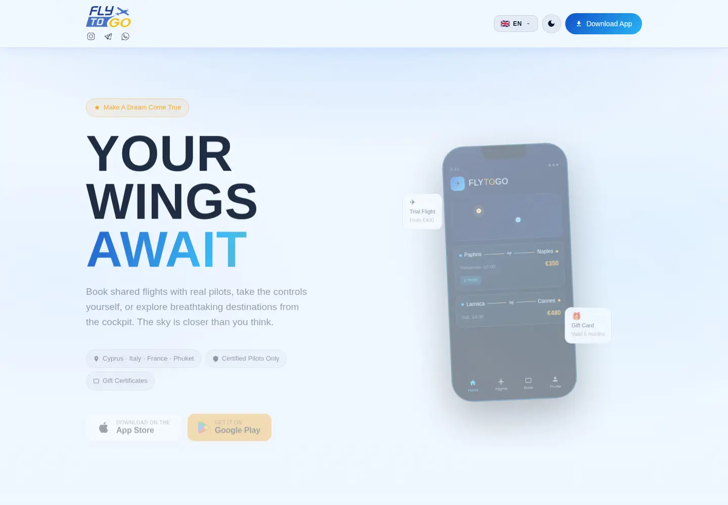 Screenshot of flytogo.club