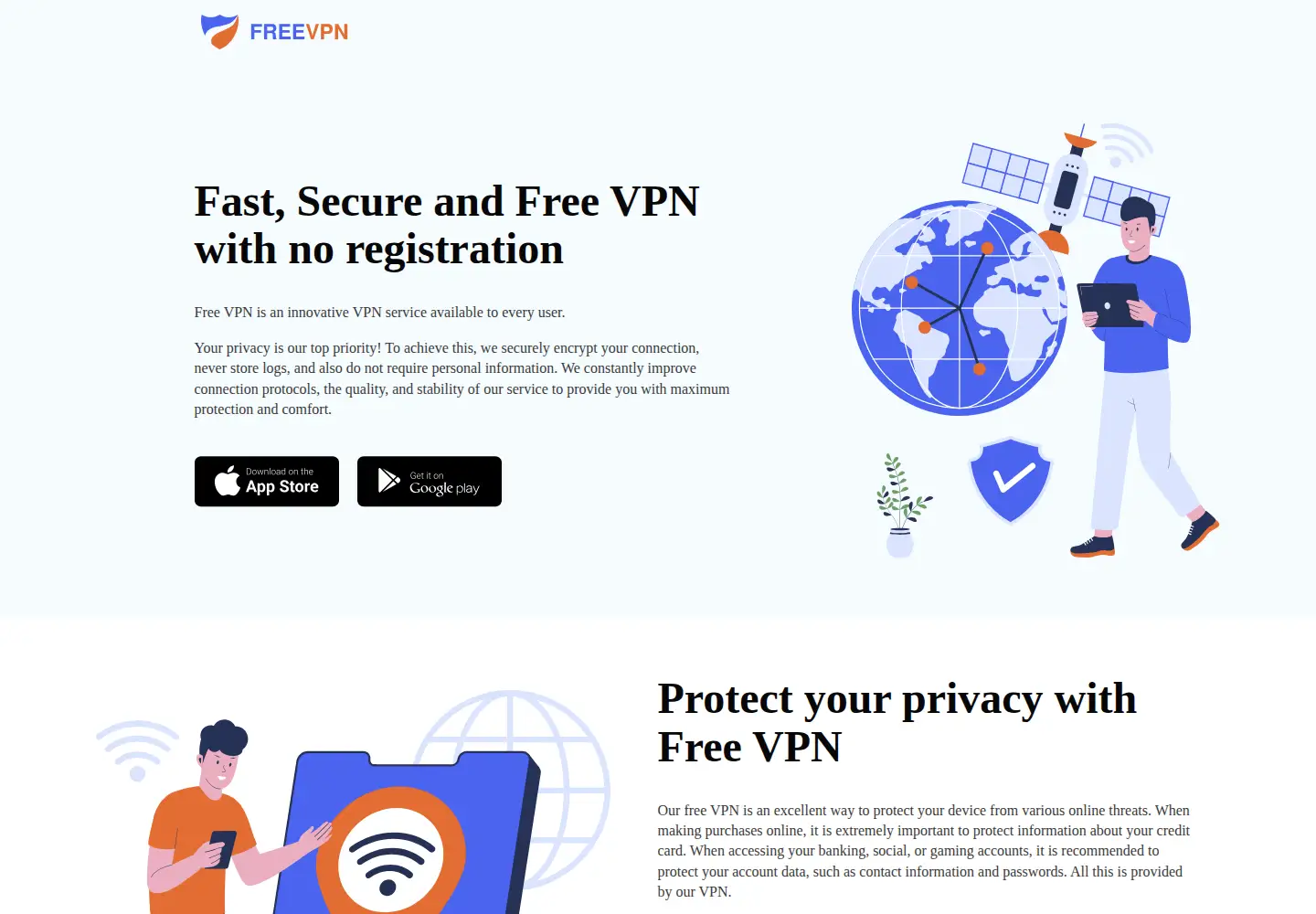 Captured homepage of free-vpn.club in the current scan