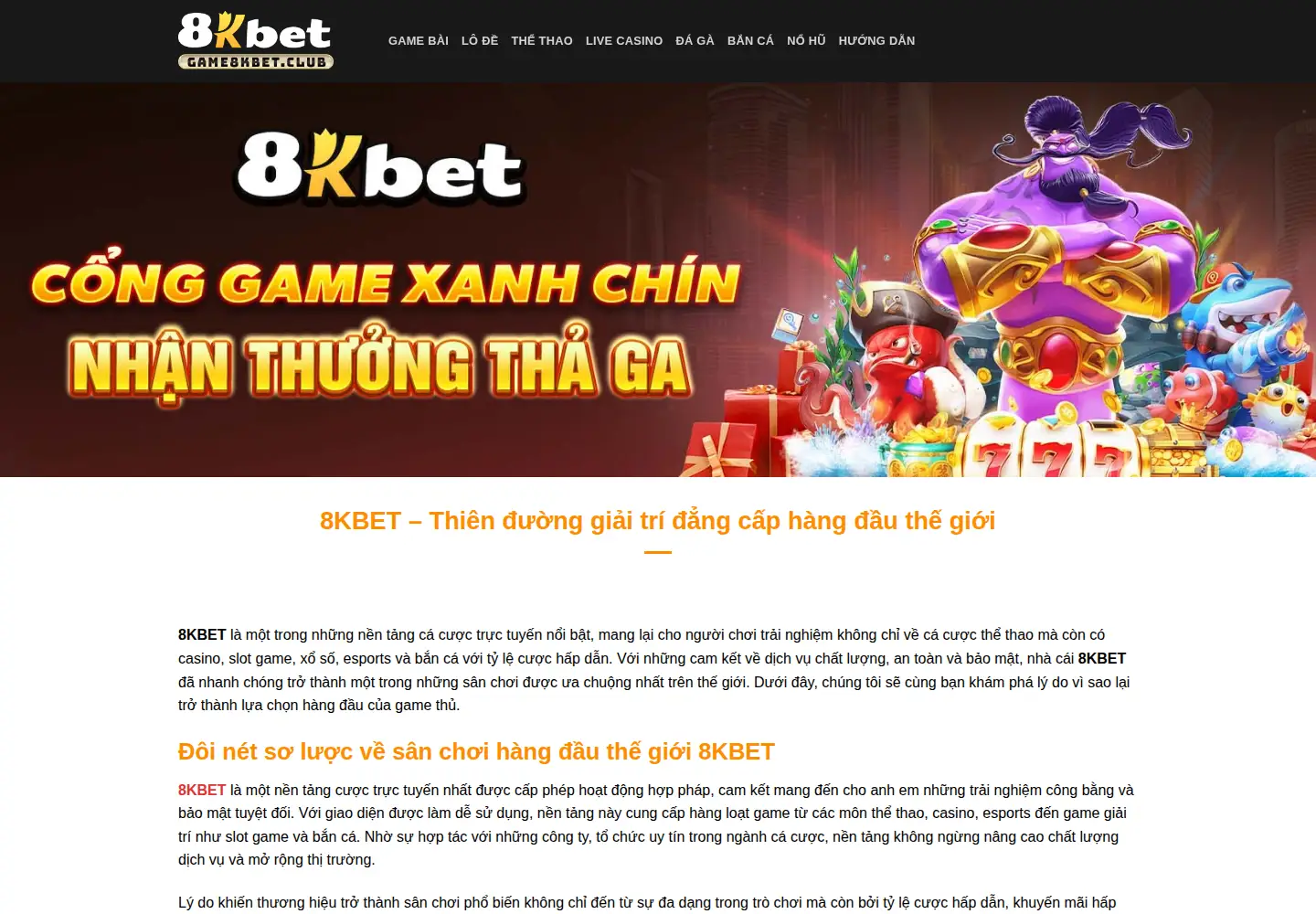 Screenshot of game8kbet.club