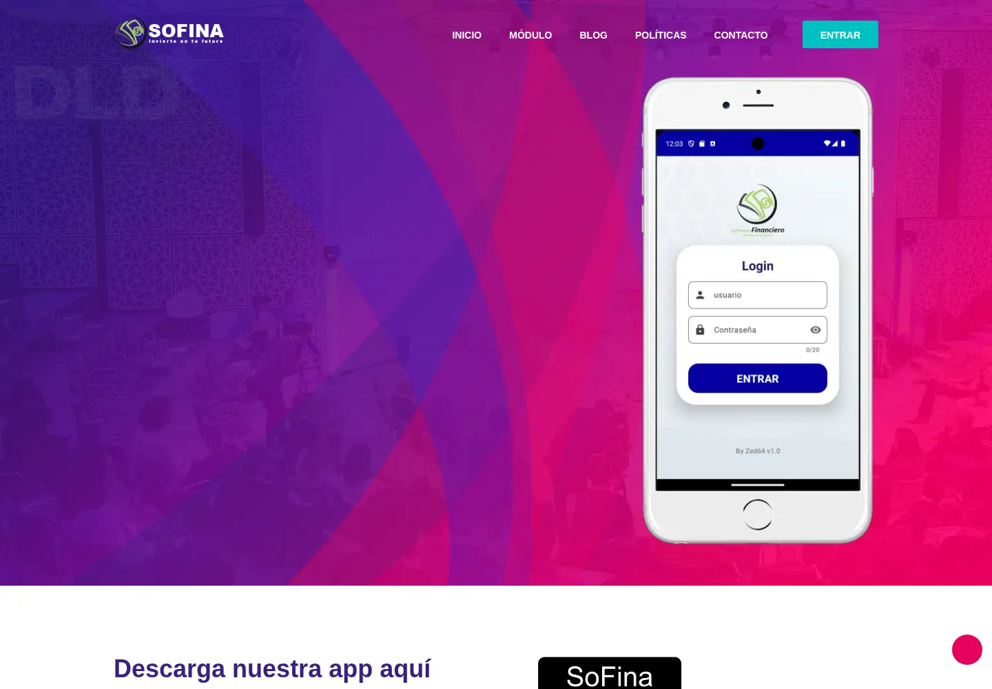 Captured homepage of sofina.club in the current scan