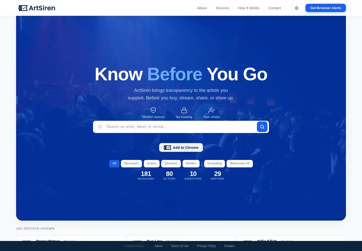 Screenshot of artsiren.co