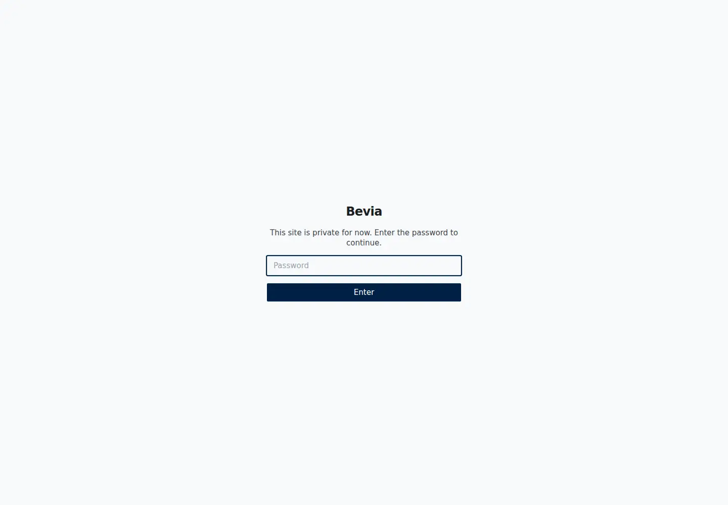 Captured homepage of bevia.co in the current scan