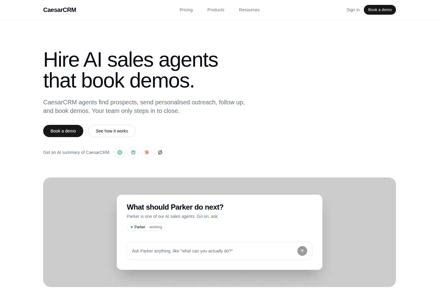 Screenshot of caesarcrm.co