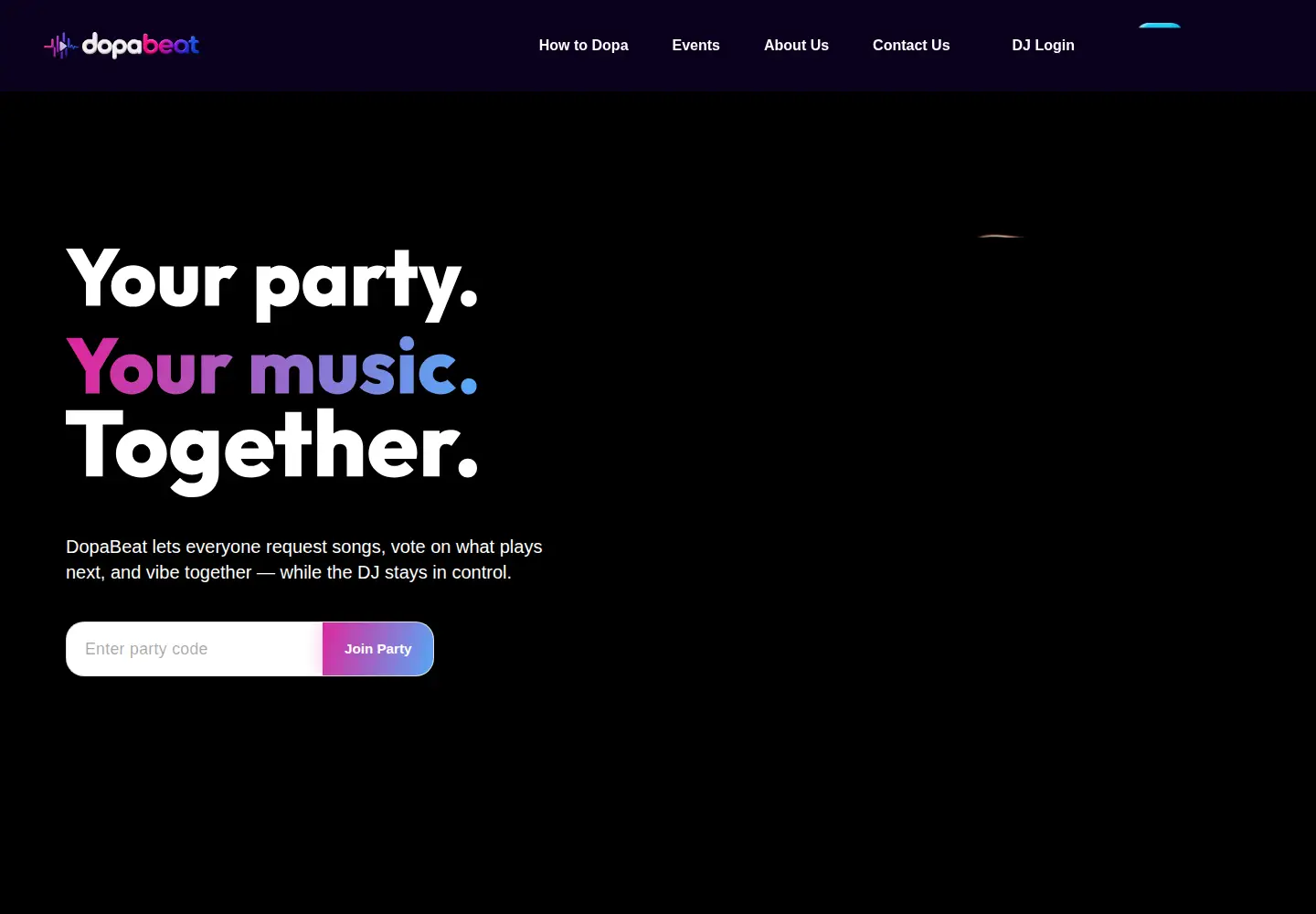 Captured homepage of dopabeat.co in the current scan