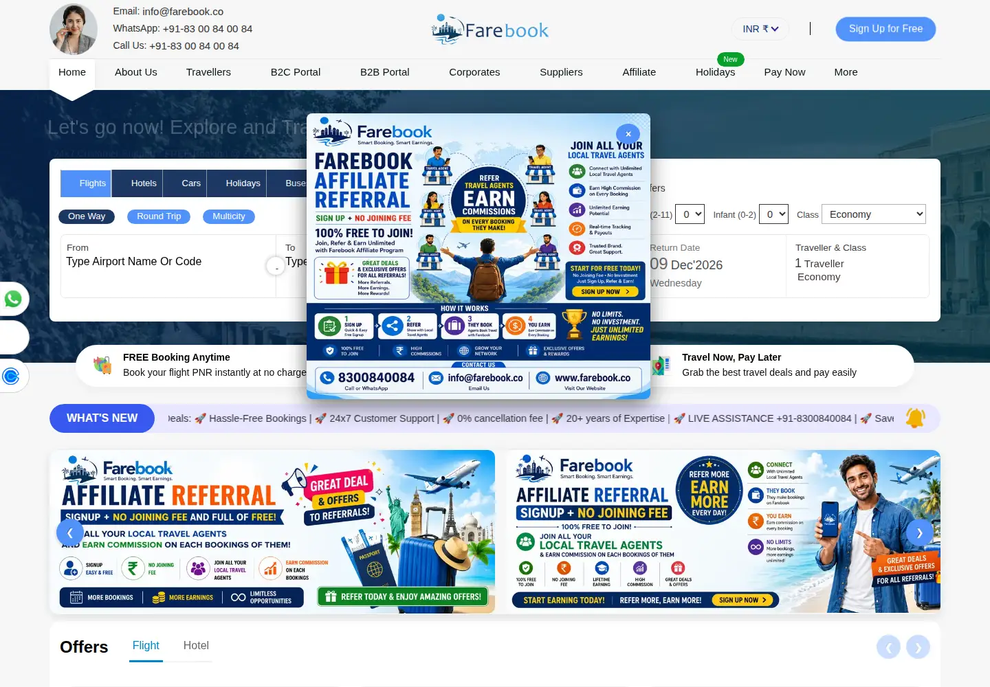 Screenshot of farebook.co
