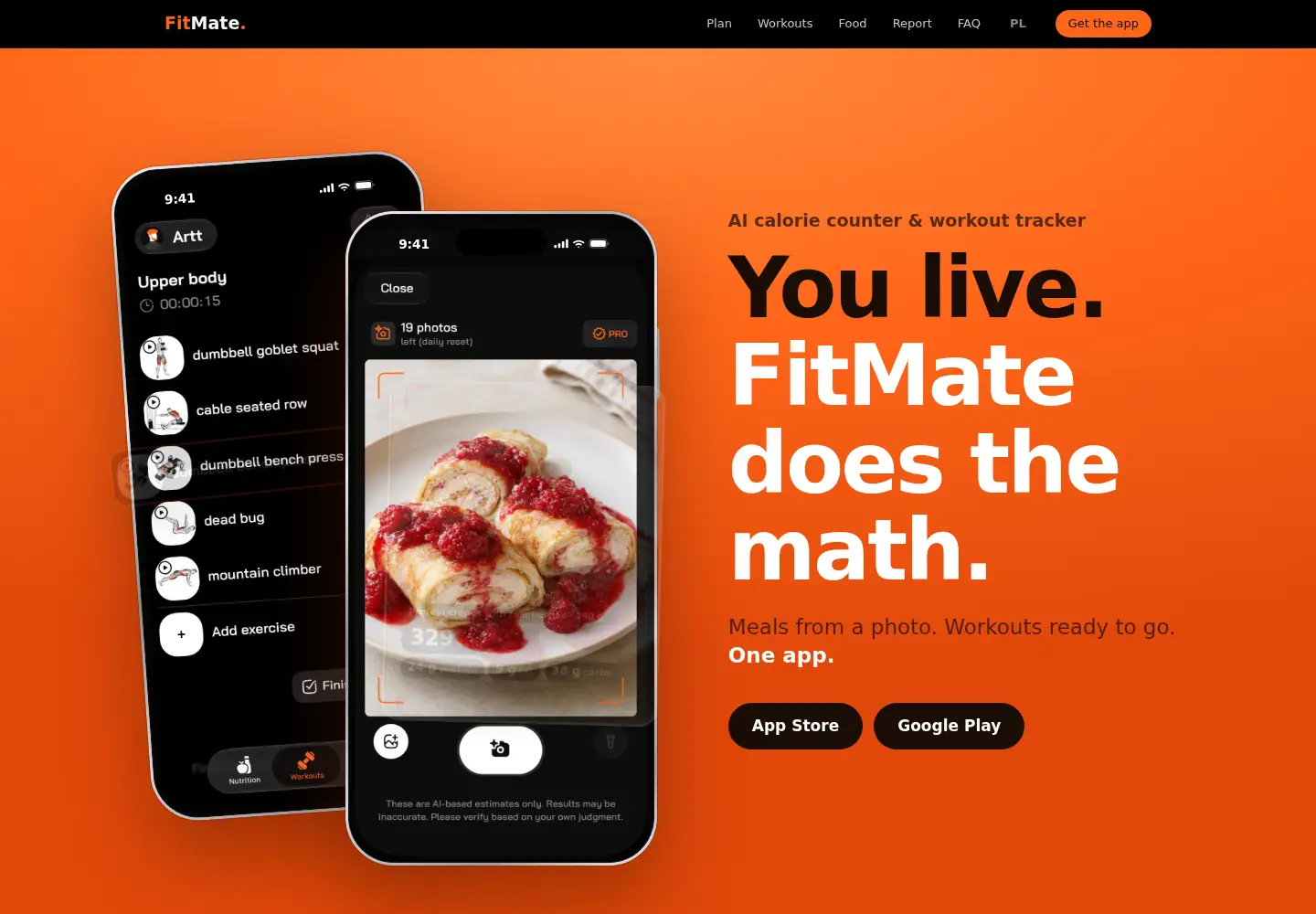 Screenshot of fitmate.co