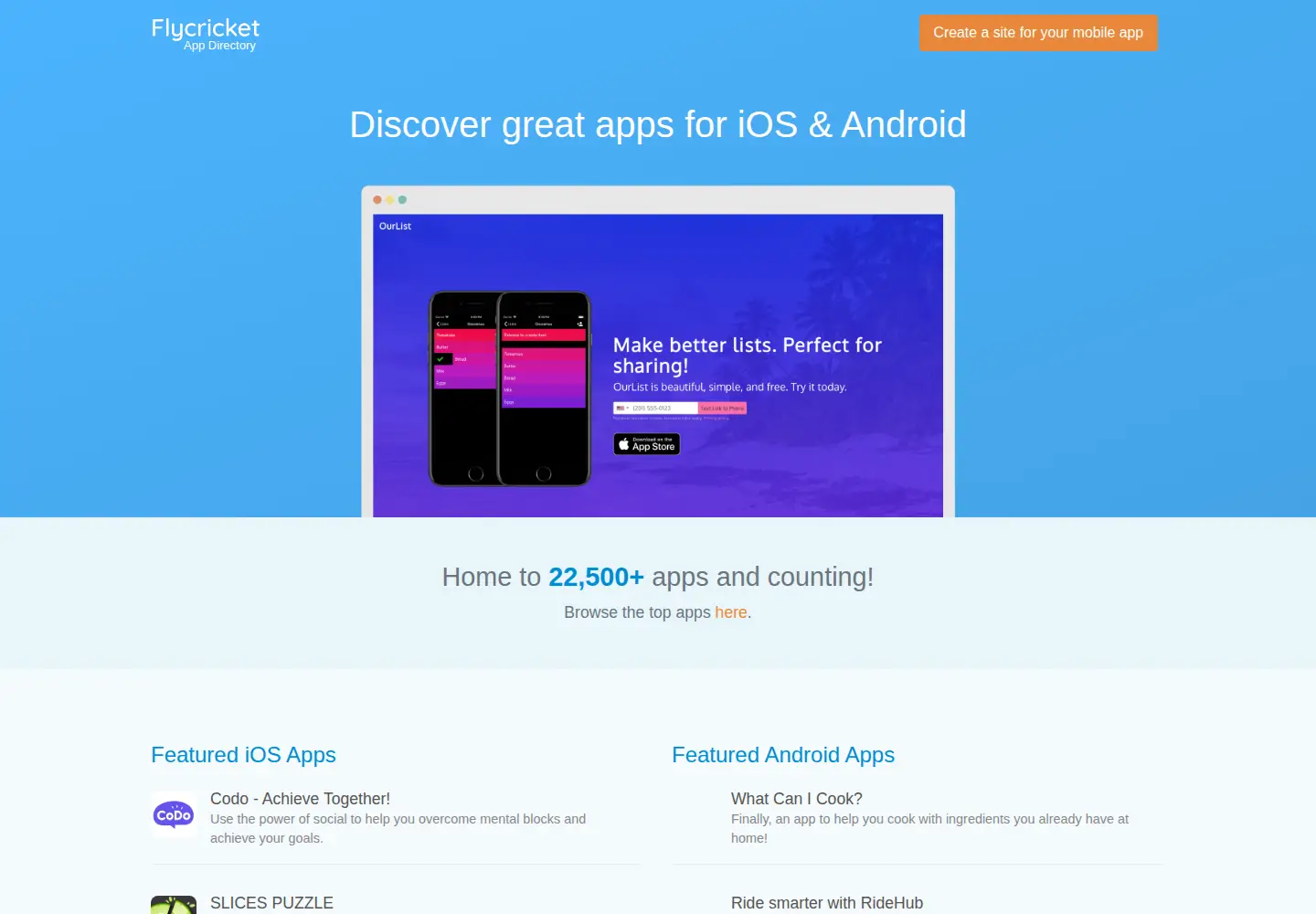 Screenshot of flycricket.co