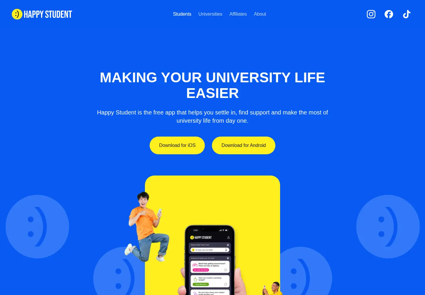 Captured homepage of happystudent.co in the current scan