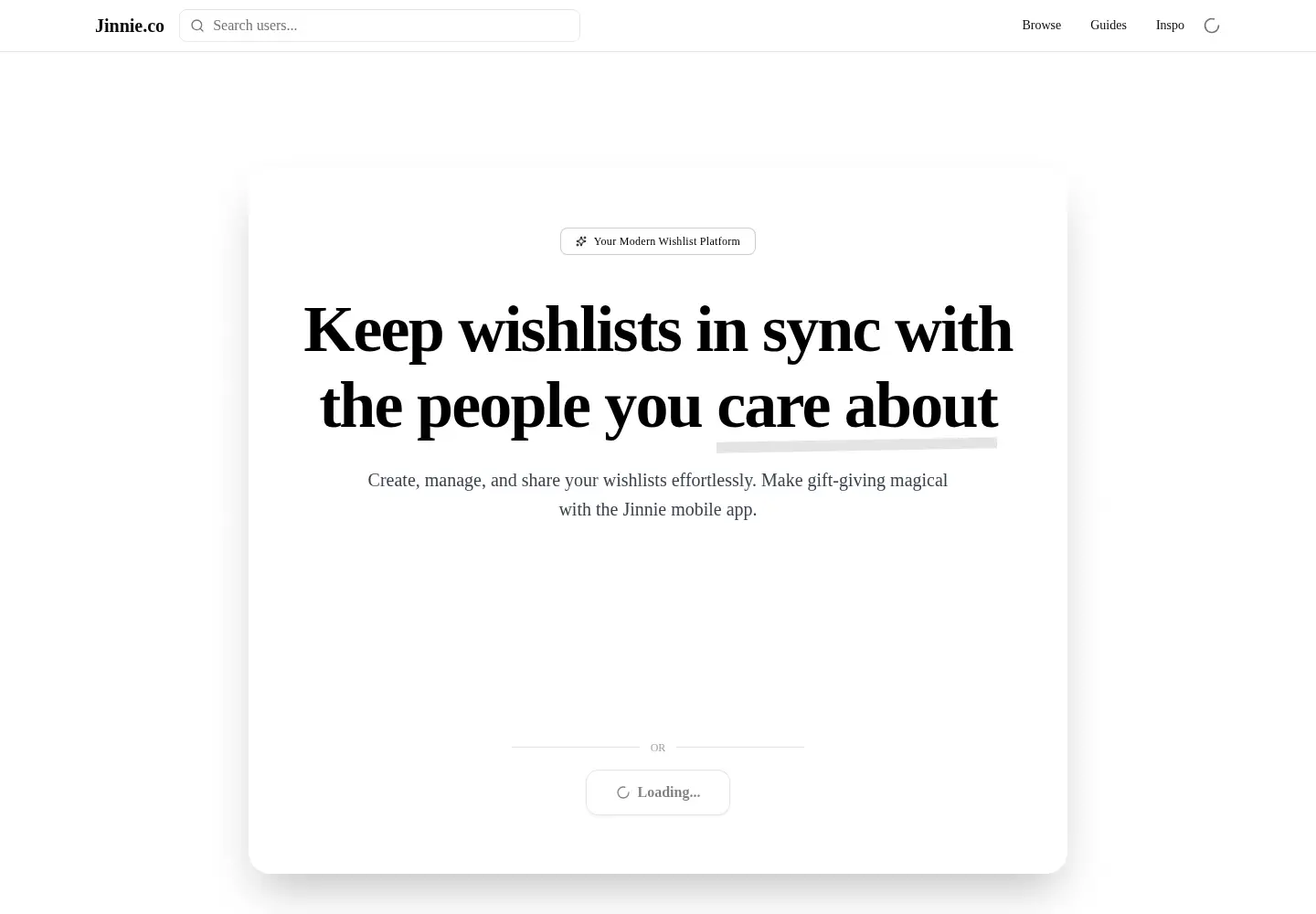 Screenshot of jinnie.co