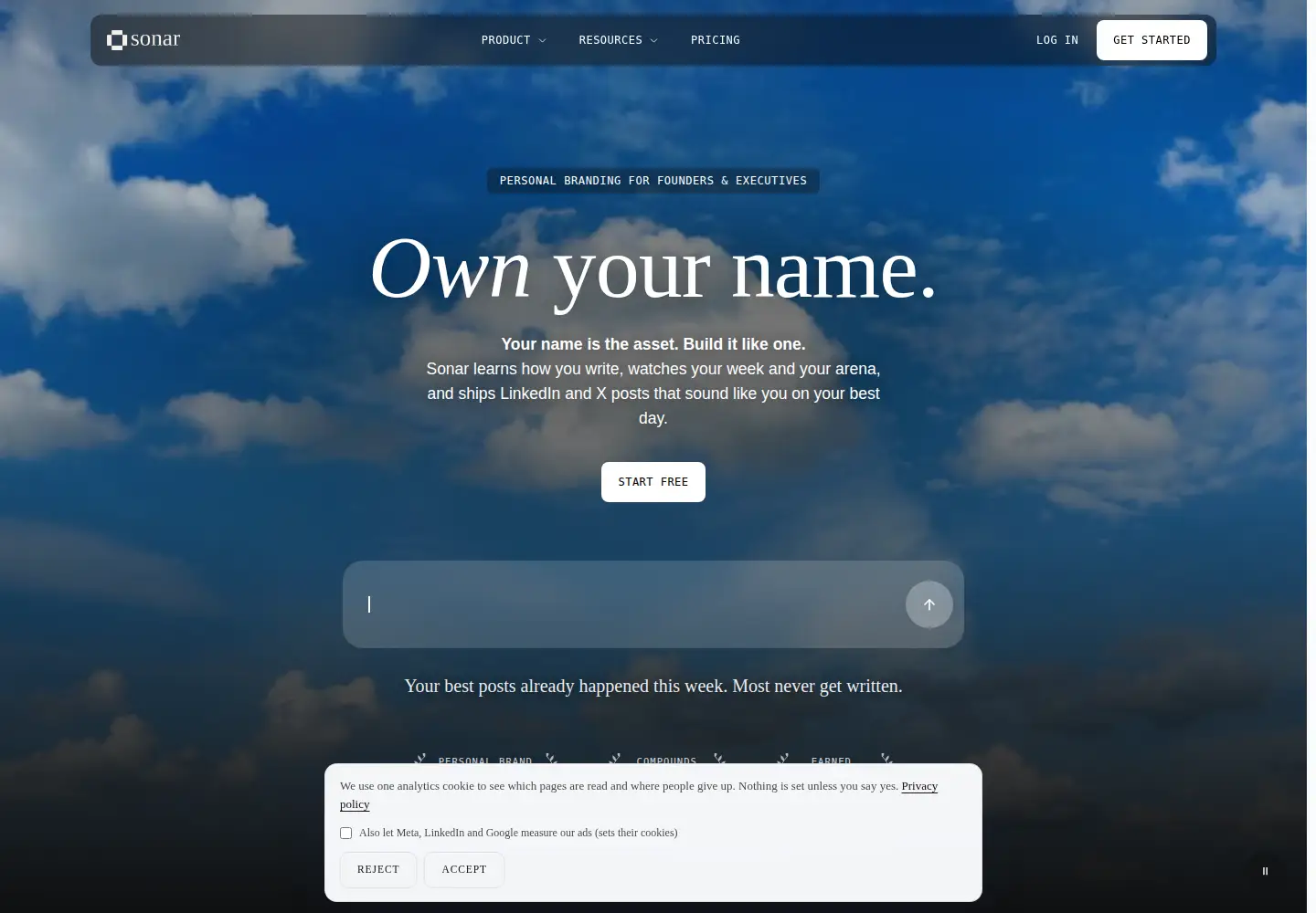 Screenshot of meetsonar.co