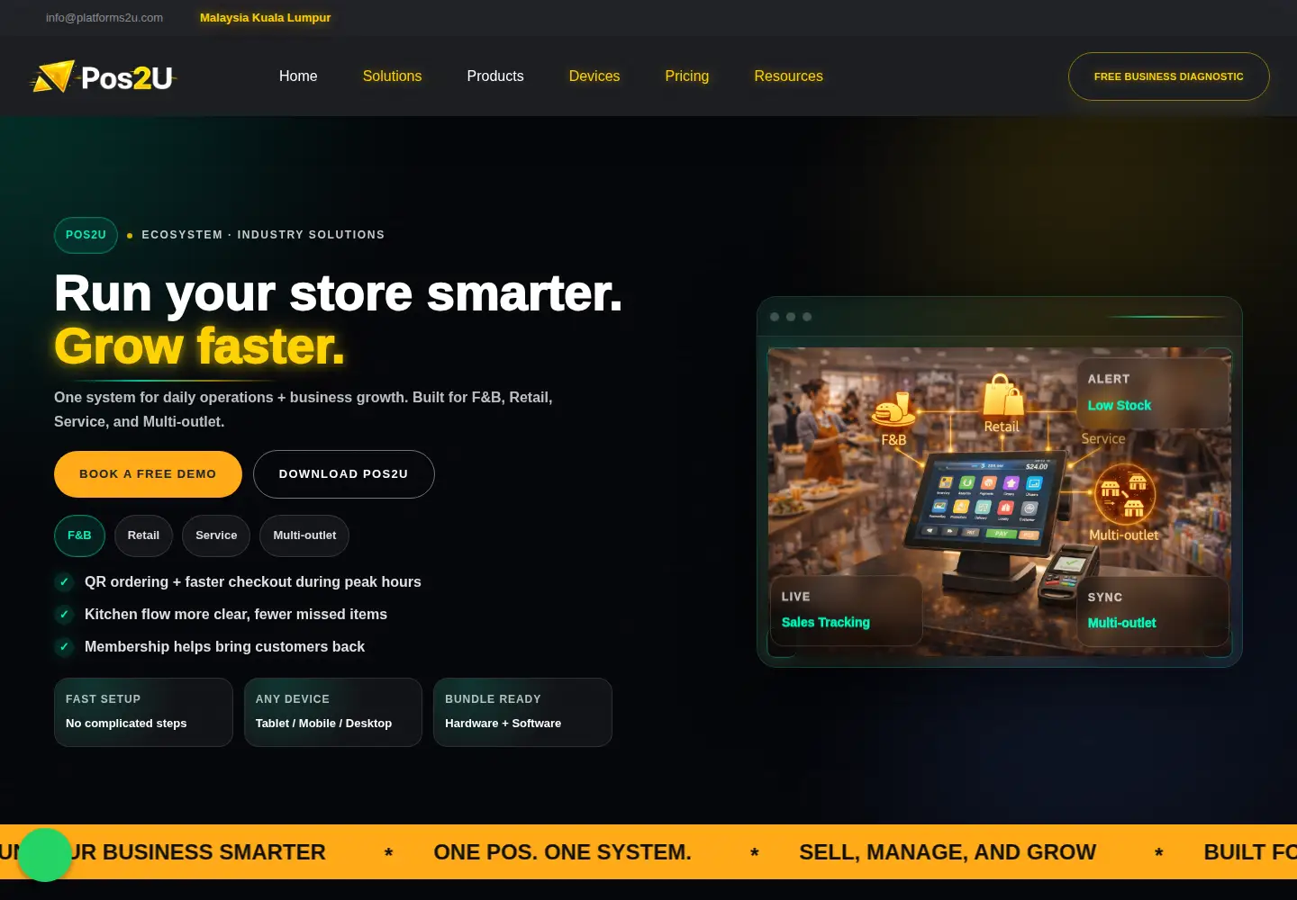 Screenshot of pos2u.co