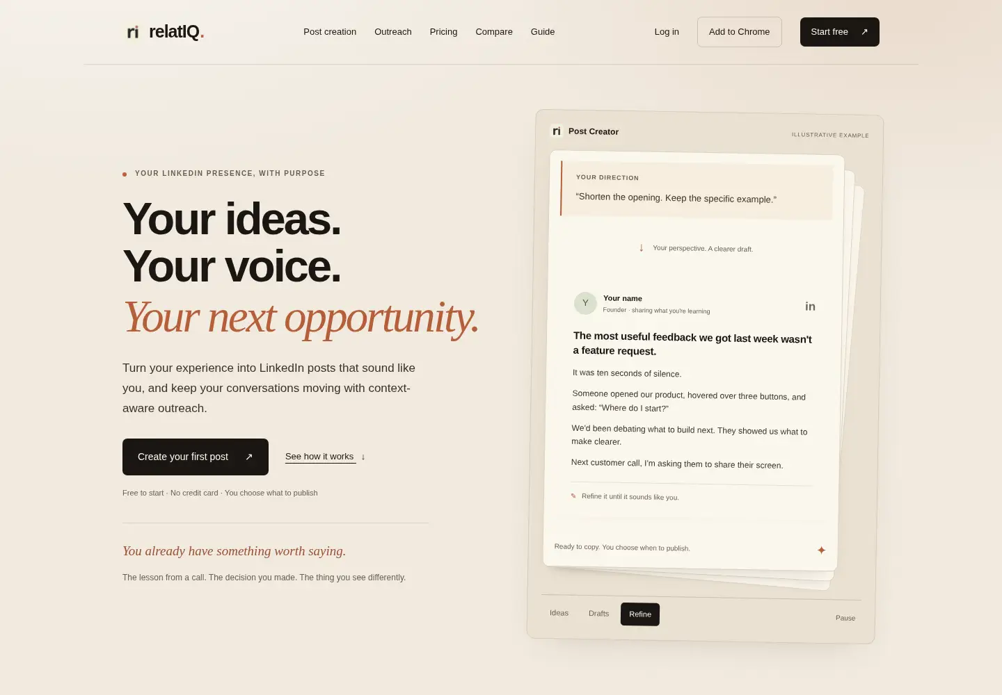 Captured homepage of relatiq.co in the current scan