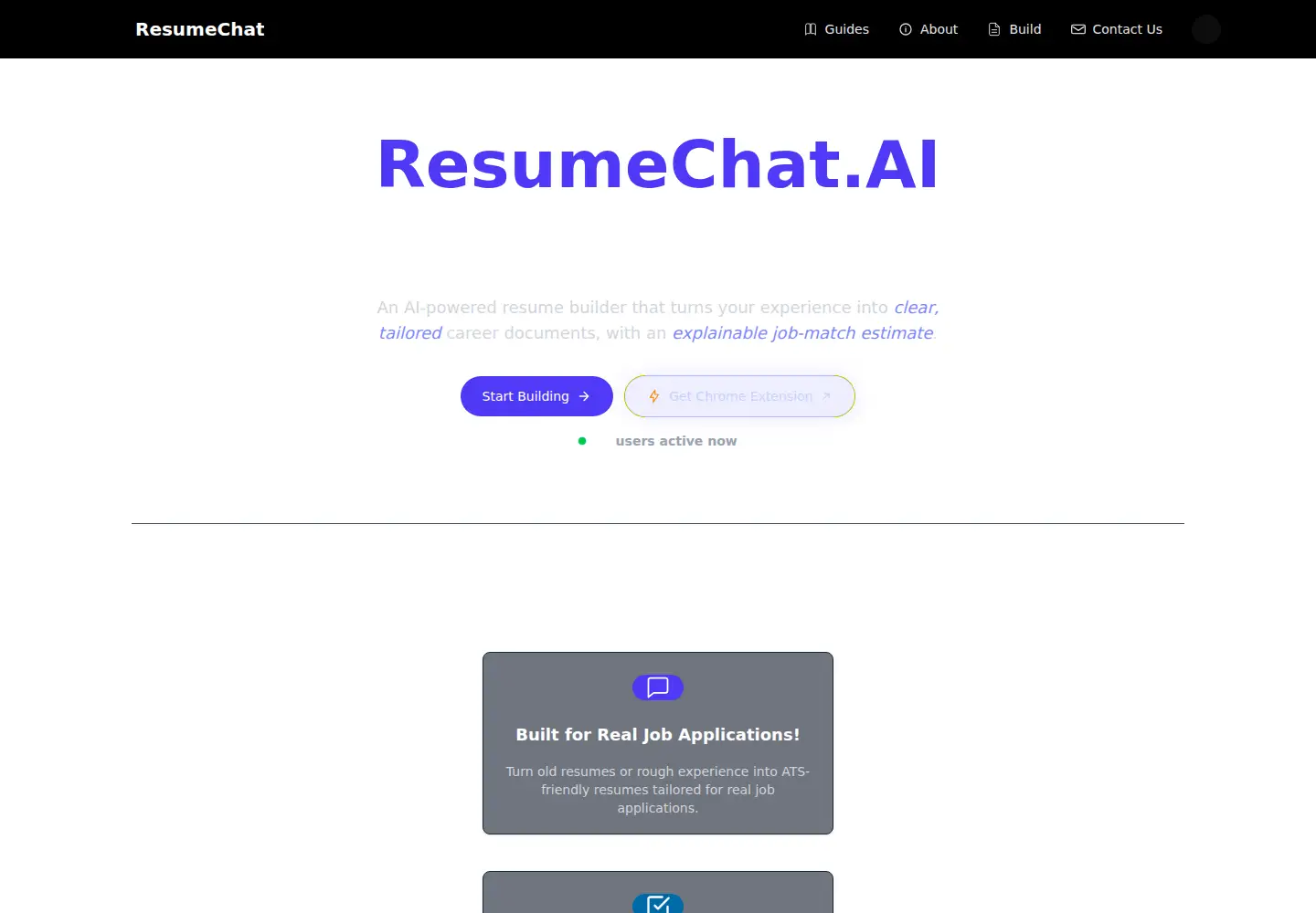 Screenshot of resumechat.co
